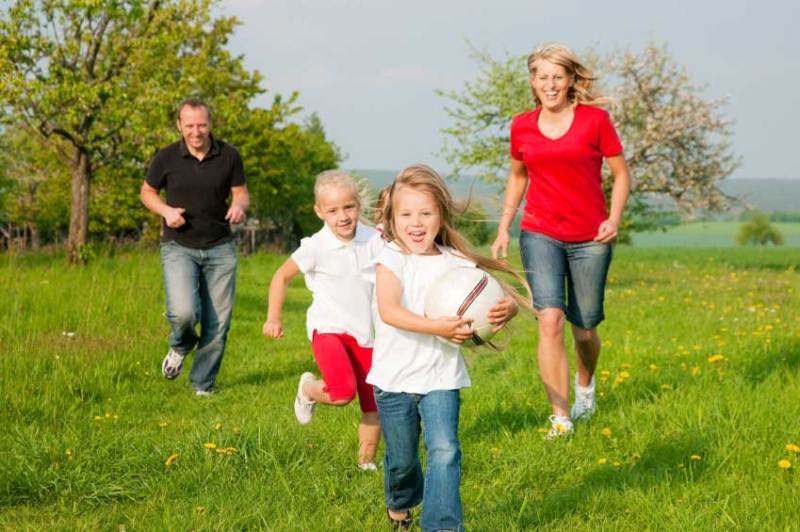 Family playing together