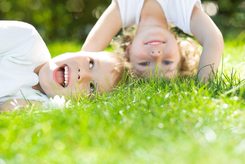 Happy children smiling