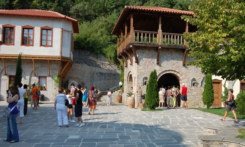 People viewing the sights of Veria