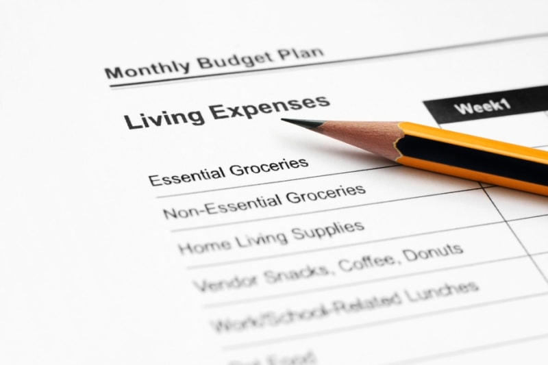 A monthly budget plan