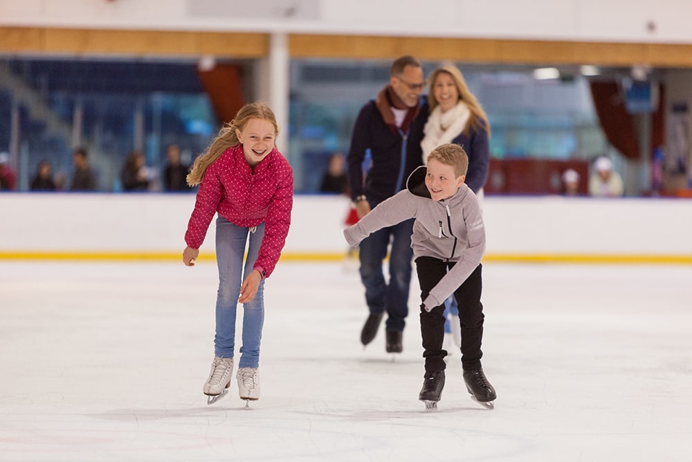 Family ice skating.