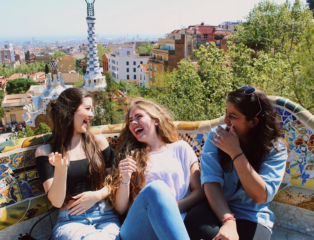 Three laughing girls.