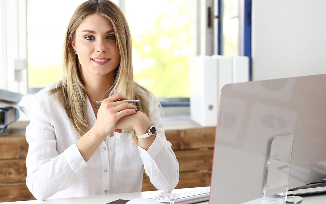 Young woman sitting at the desk