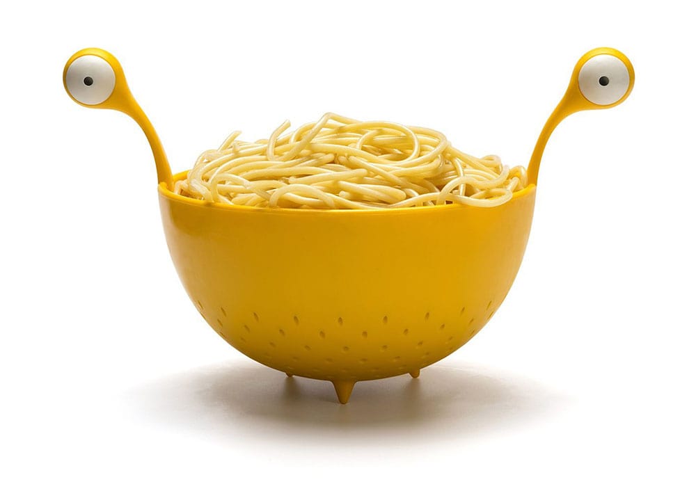 Monster-shaped spaghetti strainer.