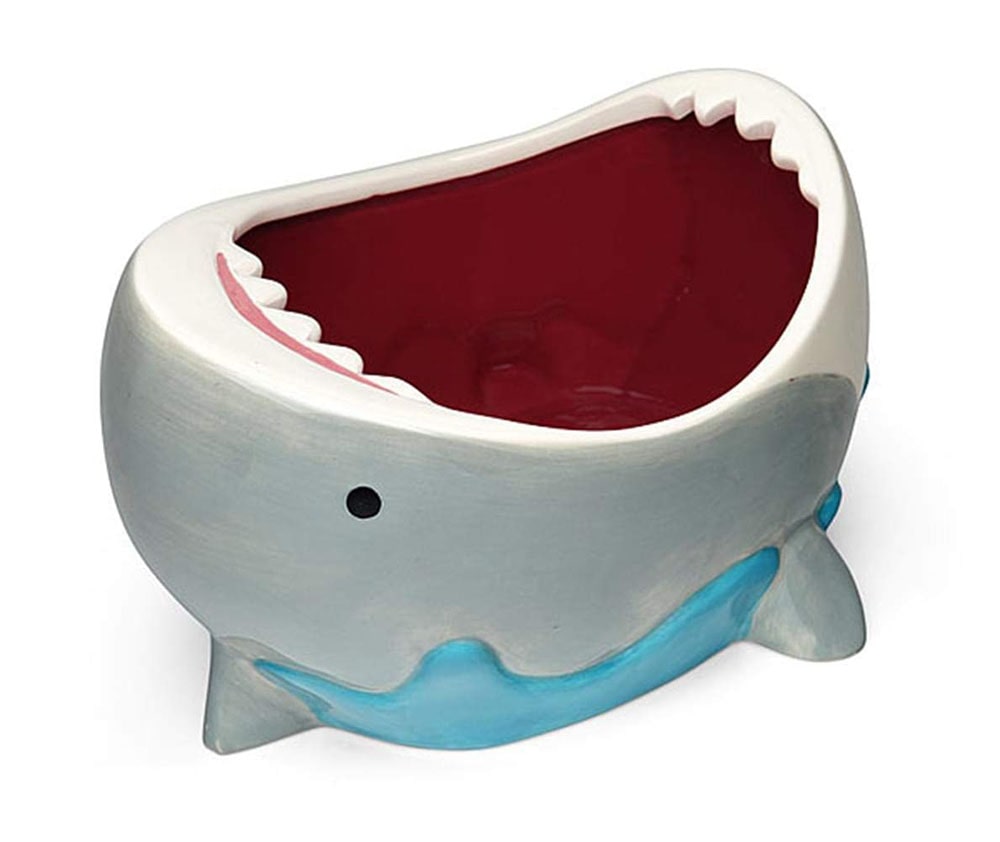 Shark-shaped themed bowl.